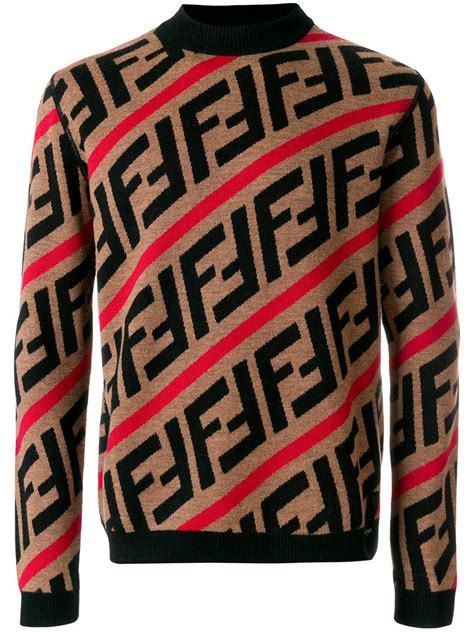 fendi stripe mens sweatshirt|fendi oversized sweater.